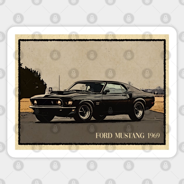 Ford Mustang 1969 Sticker by PrintstaBee